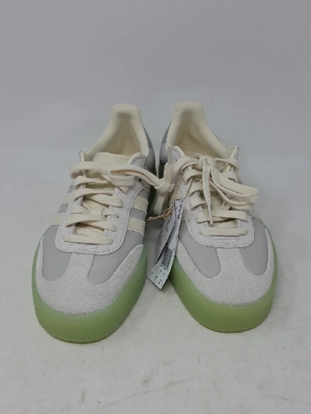 adidas Women's Sambae Platform Sneakers in Off-White and Light Green Sole Size 9 - Picture 2 of 6